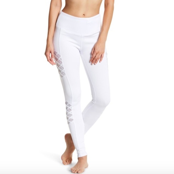 NEW LA Society Mesh Crisscross Active Nude Legging - Picture 1 of 4